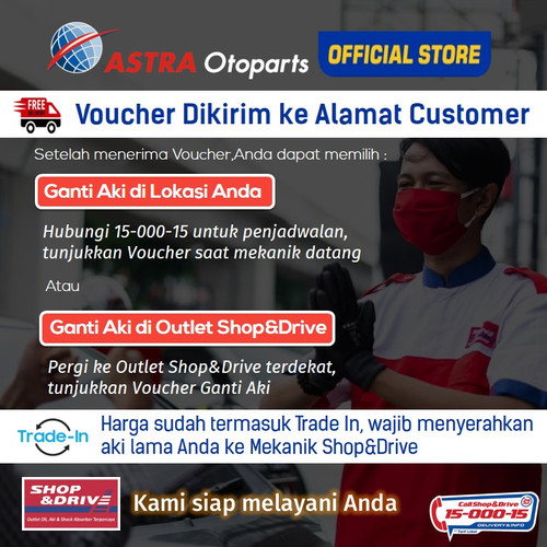 Voucher Aki GS ASTRA Hybrid NS60 Avanza, Xenia, Rush + Free Jasa Ganti