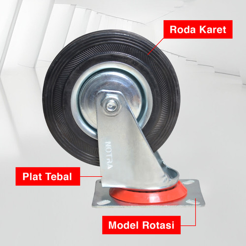 NOTRA Roda Karet Hitam 5 IN  Hidup - RODA496