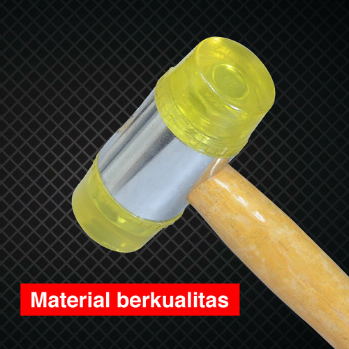 Kenmaster Palu Karet 40mm Gagang Kayu Kuning - PLKR009
