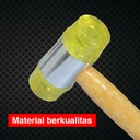 Kenmaster Palu Karet 40mm Gagang Kayu Kuning - PLKR009