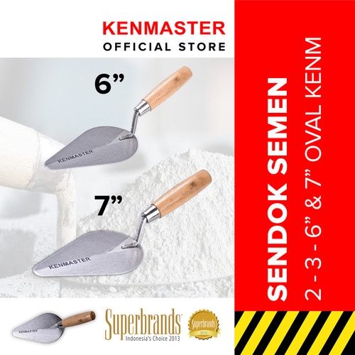 Kenmaster Sendok Semen Oval Lancip KM-1077 Gagang Kayu