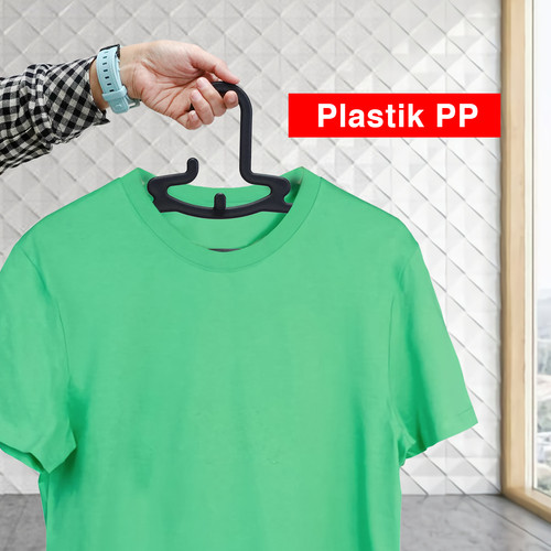 Gantungan Baju H11B Hitam- Hanger isi 3 Pcs / Set Kenmaster - GANT079