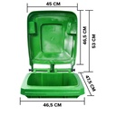 Kent Tempat Sampah Roda Plastik KT-120G Green/Tong Sampah 92CM-TONG019
