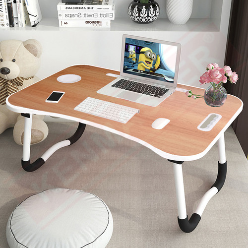 Meja Belajar Lipat / Meja Computer Biru SY-CT-6 Tempat Minum + HP