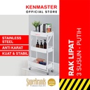 Kenmaster Rak Lipat 3 Susun KM-BWP8 / Rak Dapur Roda Lipat - Putih