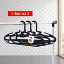 Gantungan Baju H11B Hitam- Hanger isi 3 Pcs / Set Kenmaster - GANT079