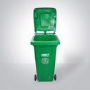 Kent Tempat Sampah Roda Plastik KT-120G Green/Tong Sampah 92CM-TONG019