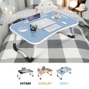 Meja Belajar Lipat / Meja Computer Biru SY-CT-6 Tempat Minum + HP