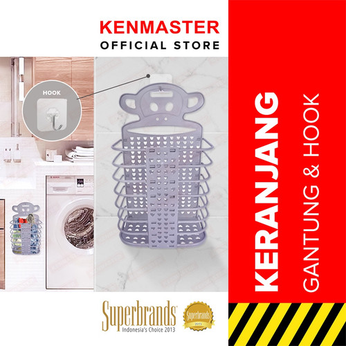 Keranjang Baju Gantung Laundry Serbaguna Lipat + Hook SY-212 - OL041