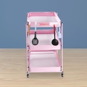 Kenmaster Rak Lipat 3 Susun KM-BWP8 / Rak Dapur Roda Lipat - Pink