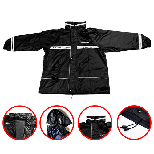 Jas Hujan Set - Jaket Celana AVATAR Pink - Ukuran L