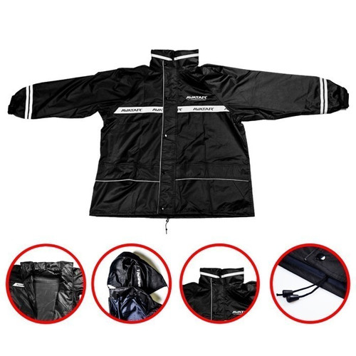 Jas Hujan Set - Jaket Celana AVATAR Merah - Ukuran XL
