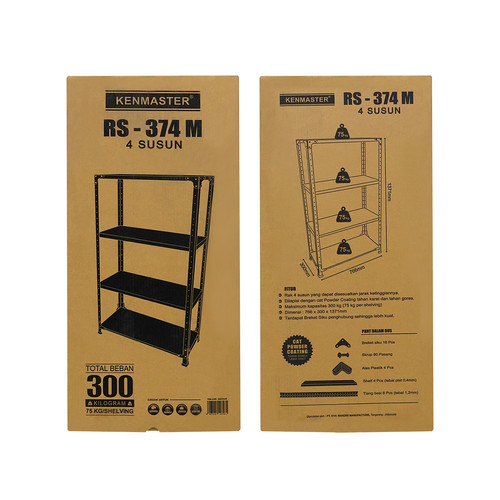 Kenmaster Rak 4 Susun RS-374M Multipurpose Black - RAK049
