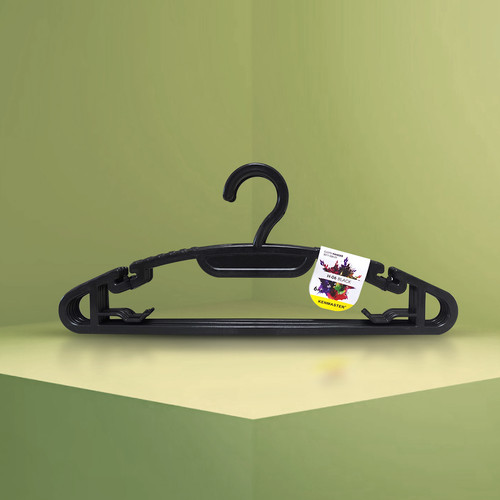 Gantungan Baju H06 Hitam - Hanger isi 6 Pcs / Set Kenmaster - GANT075