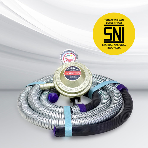 KENMASTER Paket Regulator KM-613 Meter + Selang Gas Protec PAKE034