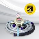 KENMASTER Paket Regulator KM-613 Meter + Selang Gas Protec PAKE034
