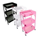 Kenmaster Rak Lipat 3 Susun KM-BWP8 / Rak Dapur Roda Lipat - Pink