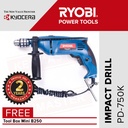 Ryobi Bor Impact Drill PD-750K+KIT Suku Cadang+Koper+ToolBox+FaceShiel