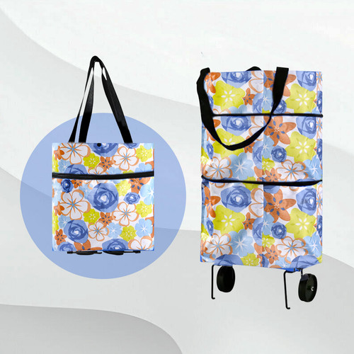 Tas Belanja Lipat Roda Serbaguna NM-108 / Trolly Shopping Bag - Motif