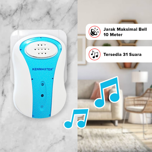 Kenmaster Door Bell Detail Kanan KM-008 - Bel Pintu Rumah / Wireless