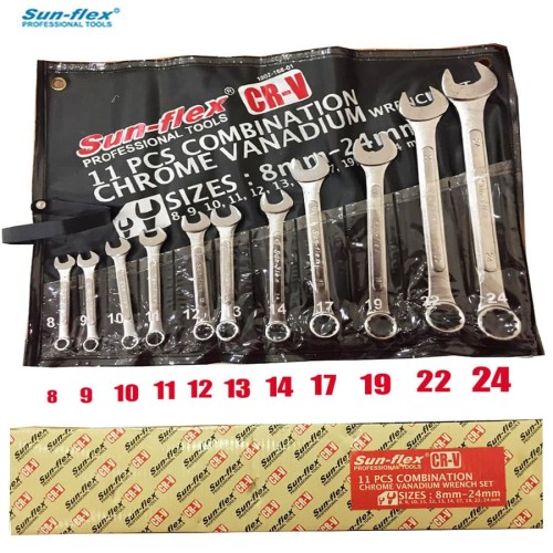 Sunflex Kunci Ring Pas 11 Pcs 8mm - 24mm CRV