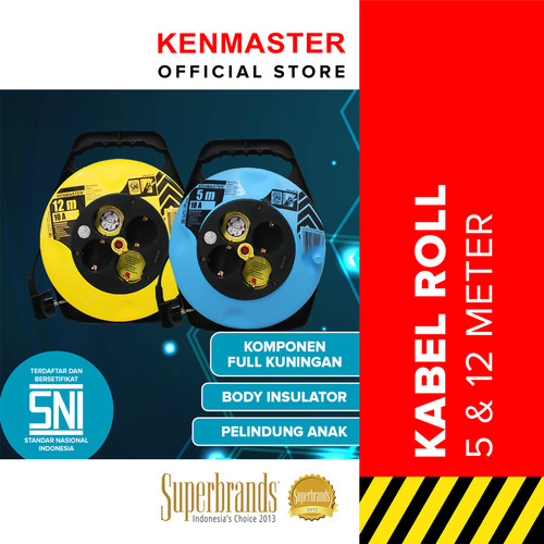 Kenmaster Kabel Roll 5 Meter SNI / Kabel Roll 12 Meter SNI / Kabel Roll 4 Lubang