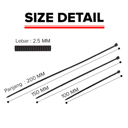 Kenmaster Kabel TIES 3 X 200 MM X 100 PCS MARKER WHITE