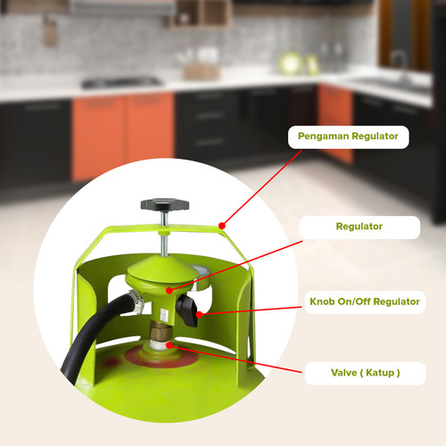 Kenmaster Pengaman Regulator Tabung 3 kg - Hijau