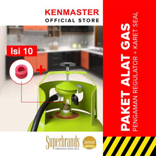 [EZM.2500170] PAKET HEMAT - Pengaman Regulator Gas 3Kg + Karet Seal isi 10 PCS Kenma