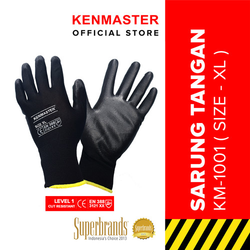 [EZM.2500221] Kenmaster Sarung Tangan Pelindung Hitam / Sarung Tangan Safety