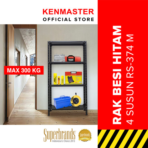 [EZM.2500227] Kenmaster Rak 4 Susun RS-374M Multipurpose Black - RAK049