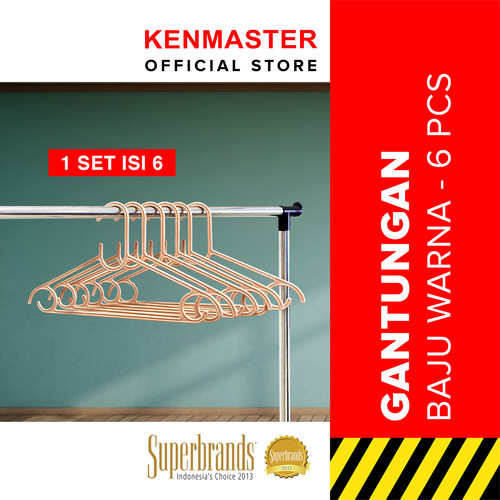 [EZM.2500254] Gantungan Baju H10 Warna - Hanger isi 6 Pcs / Set Kenmaster - GANT078