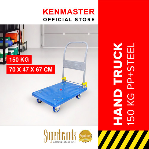 [EZM.2500278] Kenmaster Hand Truck 150KG KM-150 PP+STEEL / Troli Lipat Dorong Biru