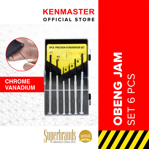 [EZM.2500330] Kenmaster Obeng Jam 6 Pcs / Set / Obeng Kacamata - OBNG031