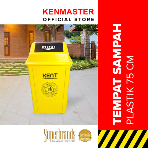 [EZM.2500337] Kent Tempat Sampah Plastik KT-60 U Yellow / Tong Sampah 75CM - TONG018