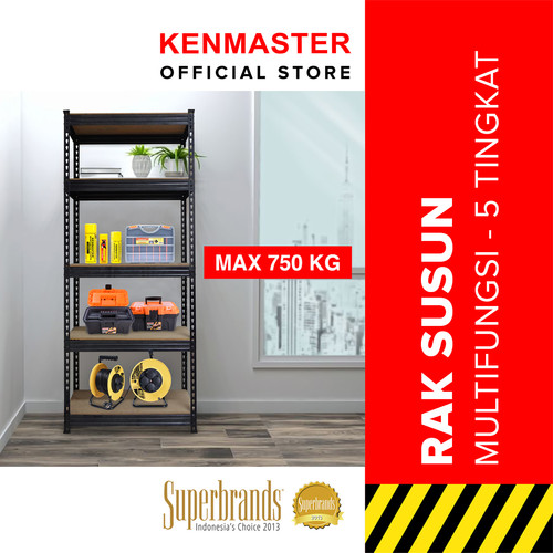 [EZM.2500338] Kenmaster Rak 5 Susun Multipurpose Dark Grey - RAK-026