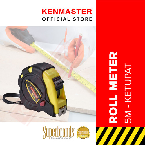 [EZM.2500365] Kenmaster Roll Meter Karet Ketupat 5 Mtr - Meteran - RLMT033