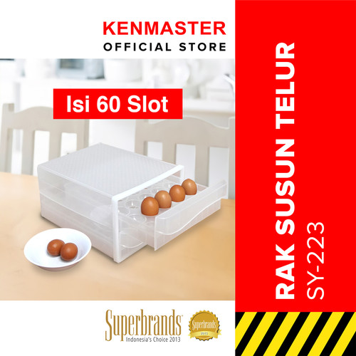 [EZM.2500382] Tempat Penyimpanan Telur isi 60 slot / Rak Telur Plastik / Egg Storage