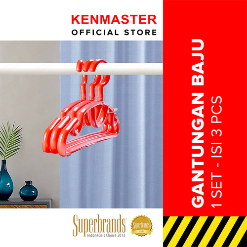[EZM.2500387] Kenmaster Gantungan Baju Warna Hanger H02 1 Set - Isi 3 Pcs GANT057