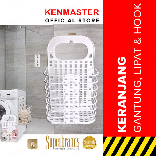 [EZM.2500389] Keranjang Baju Gantung Laundry Serbaguna Lipat + Hook SY-212 - OL041