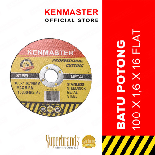 [EZM.2501199] Kenmaster Batu Potong 100 x 1,6 x 16 Flat Max RPM 15300-80m/s - BASA02