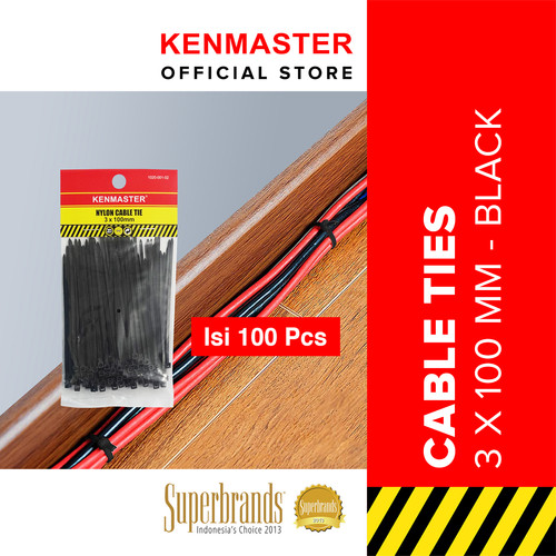 [EZM.2500429] Kenmaster Cable Ties 3X10cmX100Pcs BLACK - 1 PACK