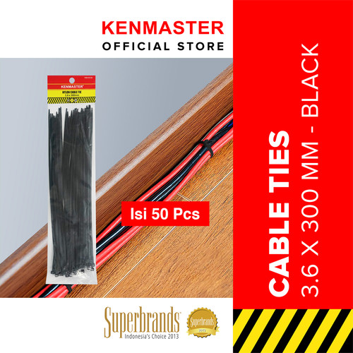 [EZM.2500431] Kenmaster Cable Ties 3.6X30cmX50Pcs - Black 1 PACK
