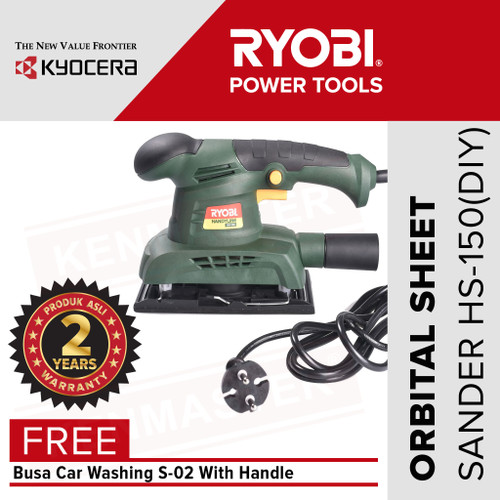 [EZM.2500438] Ryobi Orbital Sander HS-150 Mesin Amplas 150W FREE Busa+FaceShield