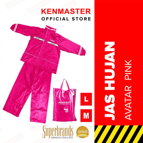 [EZM.2500443] Jas Hujan Set - Jaket Celana AVATAR Pink - Ukuran L