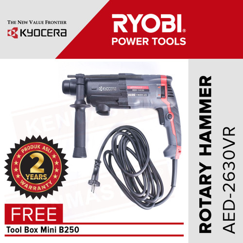 [EZM.2500454] Kyocera Rotary Hammer AED-2630VR Bor Beton 26mm FREE ToolBox+FaceShiel
