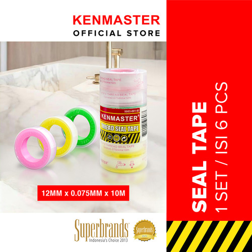 [EZM.2500668] Kenmaster Seal Tape Warna 10 Mtr ukuran 1.5" - 6 Pcs