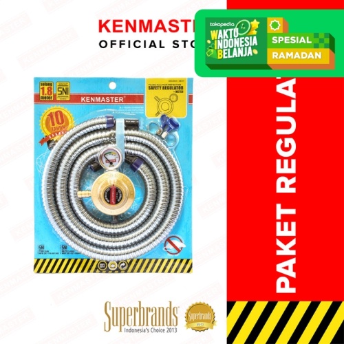 [EZM.2500768] KENMASTER Paket Regulator Meter + Selang Gas Protec