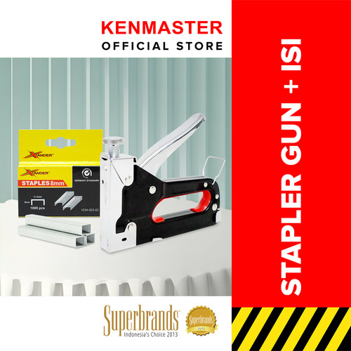 [EZM.2500798] Kenmaster Stapler Gun Besi 4-14MM Plus Isi Stapler 8mm 1 Box