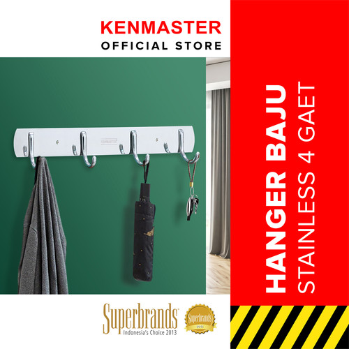 [EZM.2500805] Kenmaster Hanger Plat 4 Gaet JY205 - Hooks Besi Gantungan Multifungsi